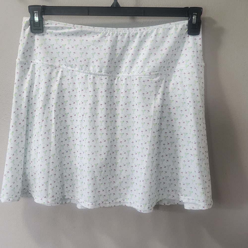 BCG White Skater Skirt with Floral Print